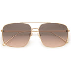 SOJOS Trendy Square Aviator Sunglasses for Women Men, Gold Frame Light Tint Gradient Shades SJ1176 Gold/Grey Gradient Pink