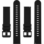 Bisonstrap Silicone Watch Bands, Slim Watch Straps With Quick Release, 22Mm, Black With Black Buckle
