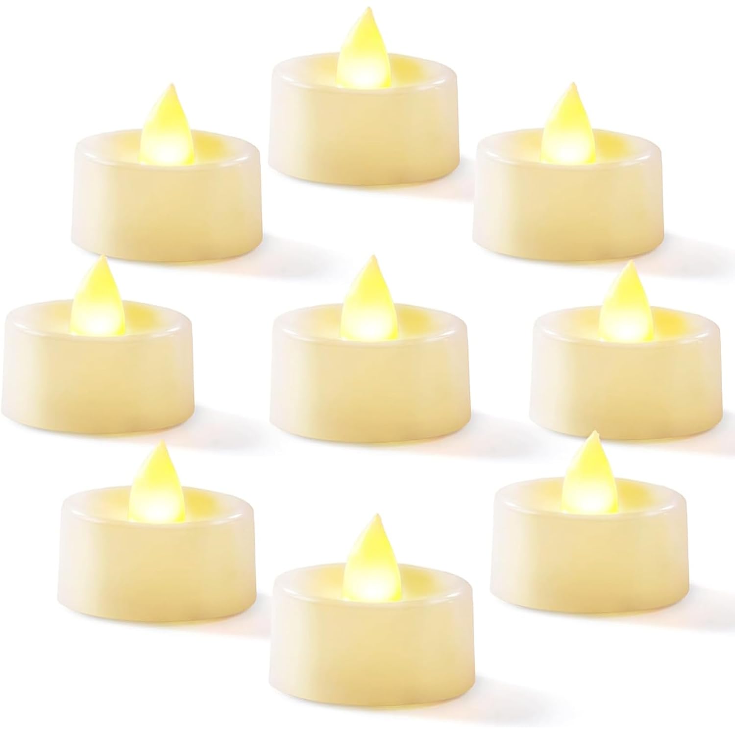 Homemory 24-Pack Flameless Led Tea Lights Candles Battery Operated, 200+Hour Fake Electric Candles Tealights For Votive, Halloween, Ofrenda, Diya, Wedding Centerpiece Table Decor, Funeral, Christmas