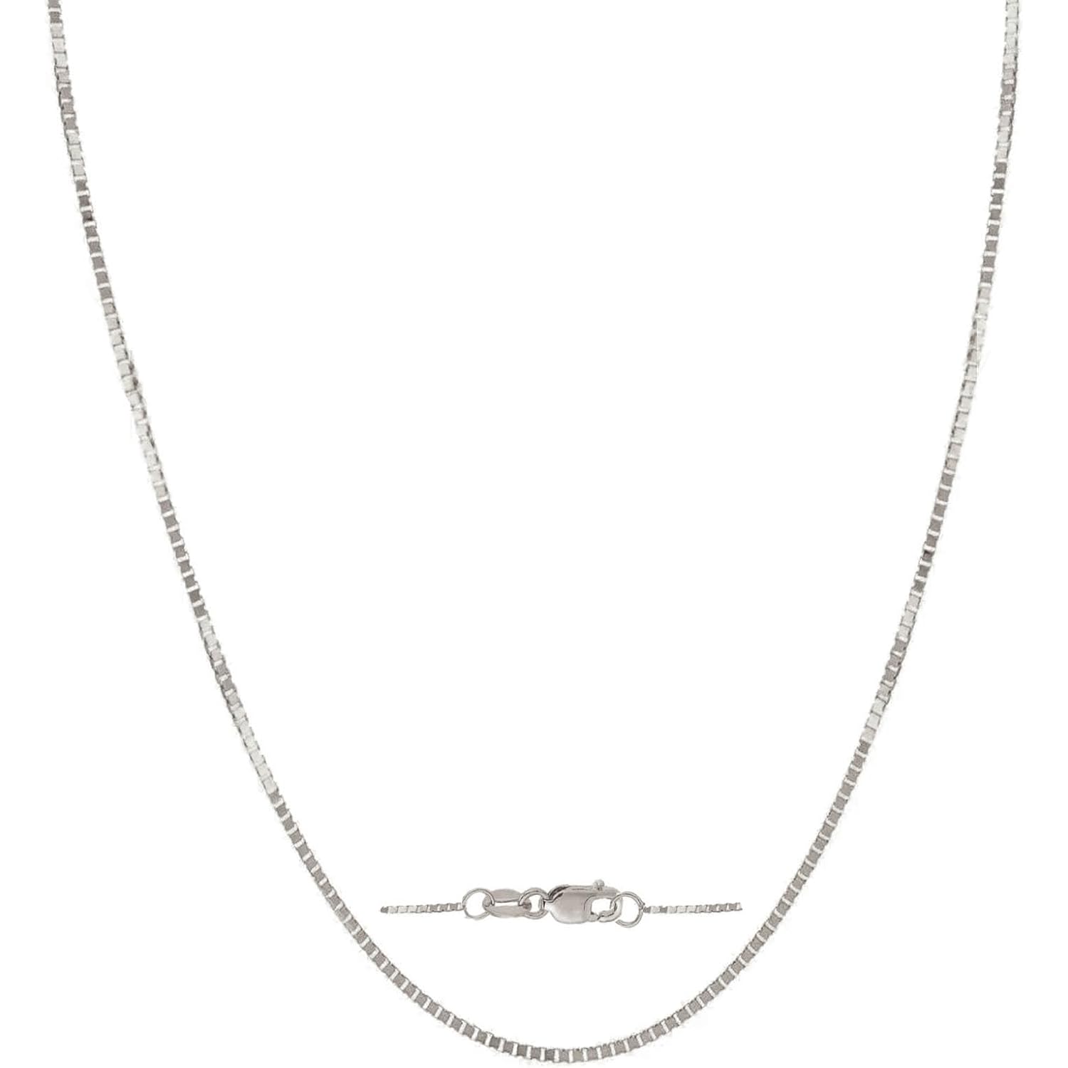 14K Yellow/White/Rose Gold Box Chain Necklace for Women and Men 14K Solid Gold Necklace with lobster clasp