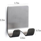 No-Drill Stainless Steel Razor Holder Adhesive Wall-Mounted Shaving Organizer Plug Hook and Storage Rack for Bathroom and Kitchen Silver 2pcs