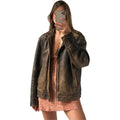 Ladies Real Soft Lambskin Leather Jacket - Oversized Bomber Casual Wear Jacket For Womens