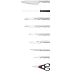 Farberware 15-Piece Kitchen Knife Set, High-Carbon Stainless Steel Blades with Wood Block, Steak Knives, Sharpening Tool & All-Purpose Shears, Razor Sharp, Ergonomic Stainless Steel Handles