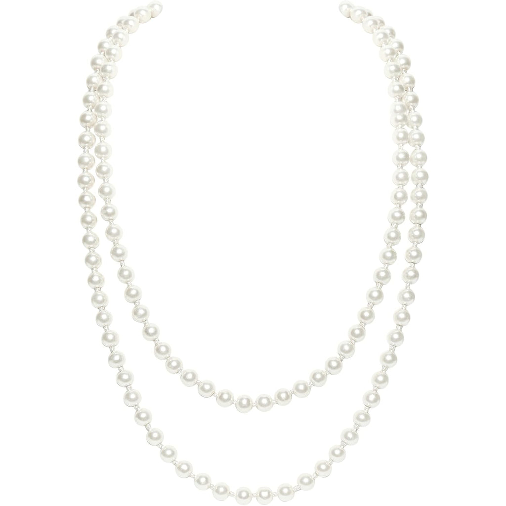BABEYOND Long Pearl Necklace Faux Pearls Necklace Set Beaded Long Pearls Necklace 1920s Gatsby Costume Jewelry