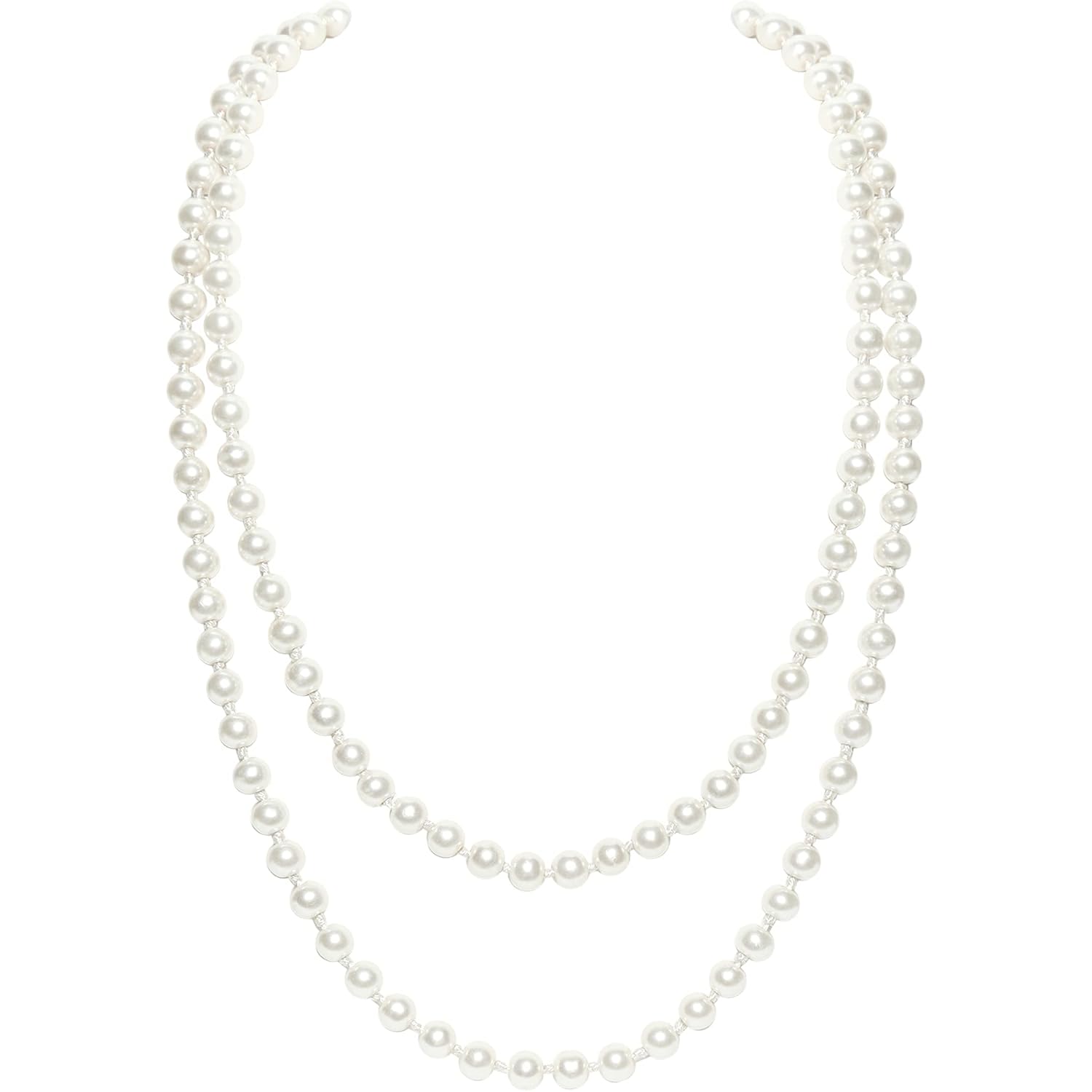 BABEYOND Long Pearl Necklace Faux Pearls Necklace Set Beaded Long Pearls Necklace 1920s Gatsby Costume Jewelry