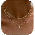 Layered Necklaces For Women,Dainty Gold Plated Necklace Stack Prom Layering Necklaces For Women Trendy Chain Cross Choker Necklace Set Fashion Accessories