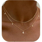 Layered Necklaces For Women,Dainty Gold Plated Necklace Stack Prom Layering Necklaces For Women Trendy Chain Cross Choker Necklace Set Fashion Accessories