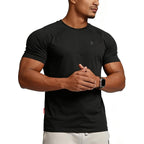 Casual Short Sleeve Crew Neck Classic Wicking Breathable Fitness Muscle Athletic T Shirts Mens
