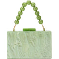 Women Acrylic Clutch Purse Formal Wedding Evening Handbag Marble Party Shoulder Crossbody Bag With Bead Chain