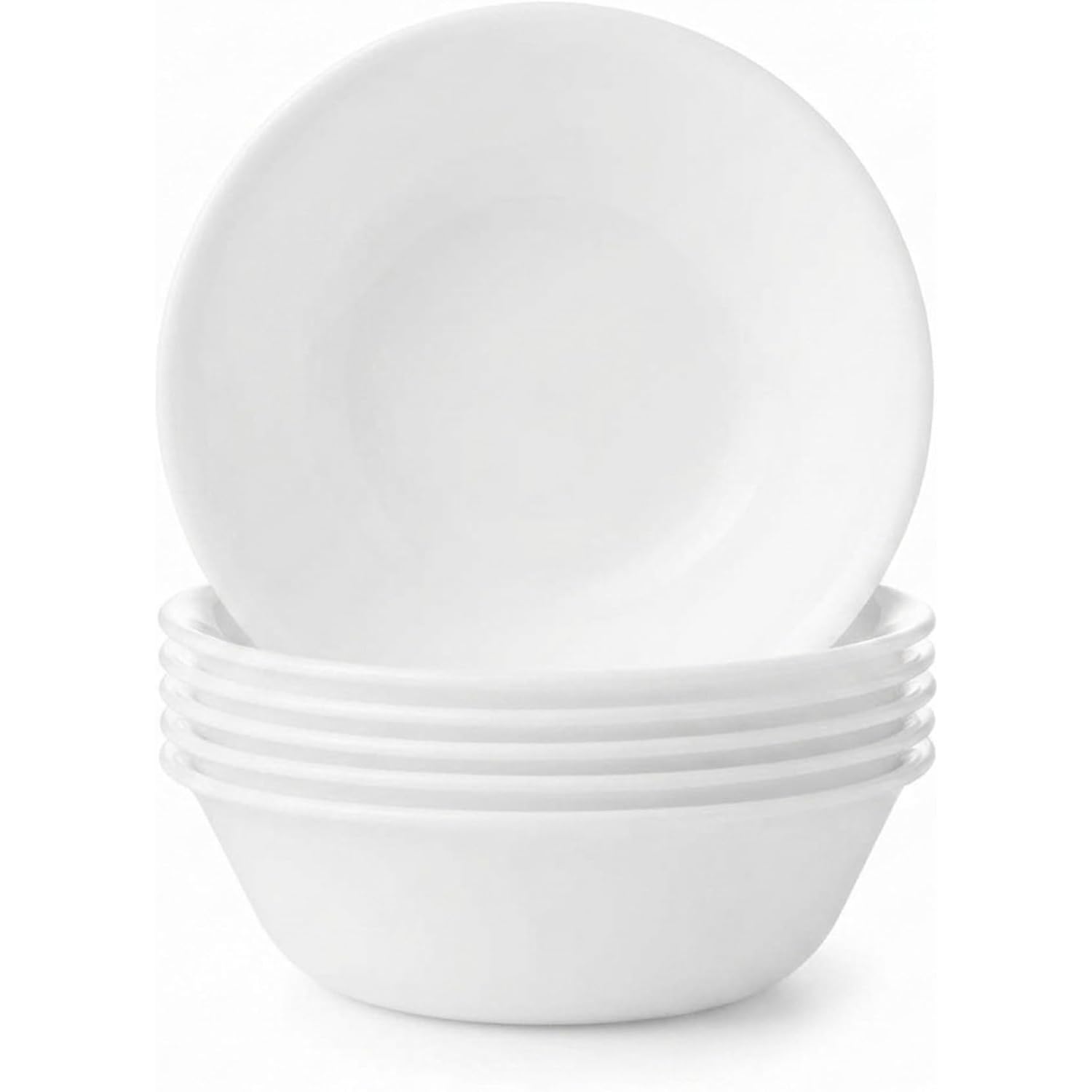 Corelle Vitrelle 6-Piece Soup/Cereal Bowl Set Triple Layer Glass and Chip Resistant, 18-Oz Lightweight Round Bowls, Winter Frost White