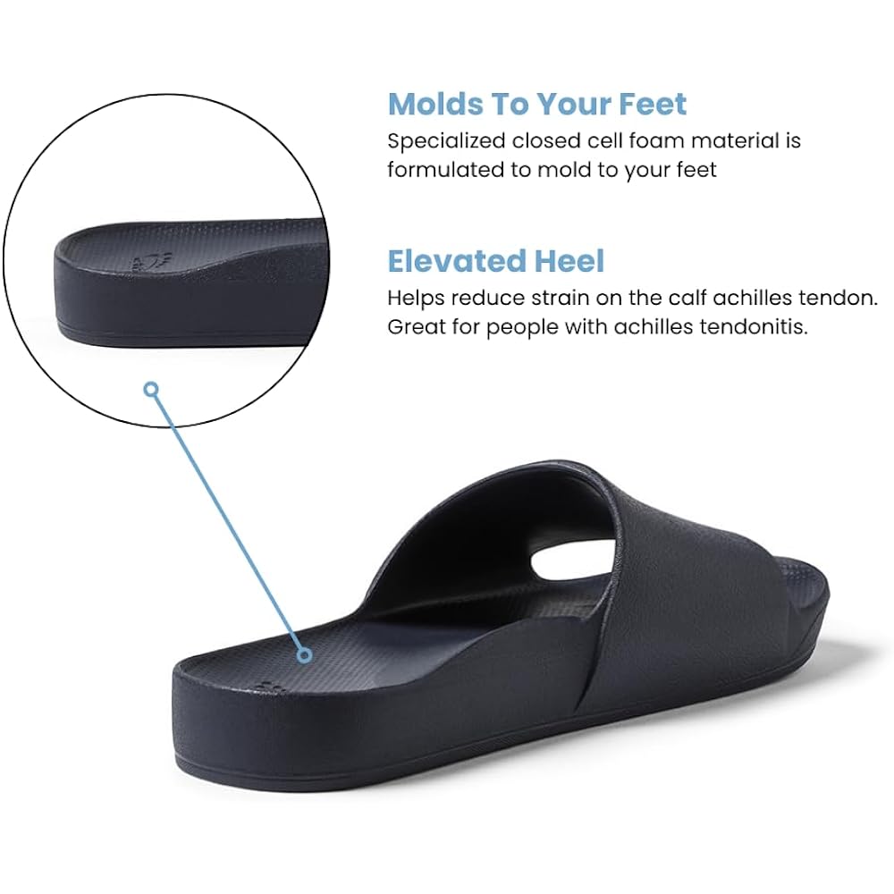 Archies Arch Support Slides – Orthotic Recovery Sandals For Plantar Fasciitis Relief, Foot Pain & Heel Pain – Lightweight, Cushioned, Shock-Absorbing Slides For Walking, Standing, And All-Day Comfort