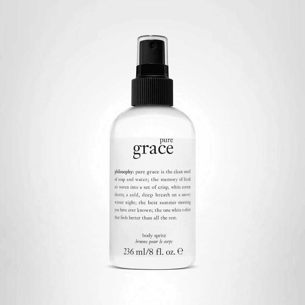 Philosophy Pure Grace Body Spray - Crisp & Clean Women'S Scent - With Notes Of Water Lily, Leafy Greens & Musk - Luxury Body Spritz For Women - Long Lasting Fragrance - 8 Fl Oz.