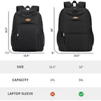 Abshoo Classical Basic Womens Travel Backpack For College Men Water Resistant Bookbag (Black)