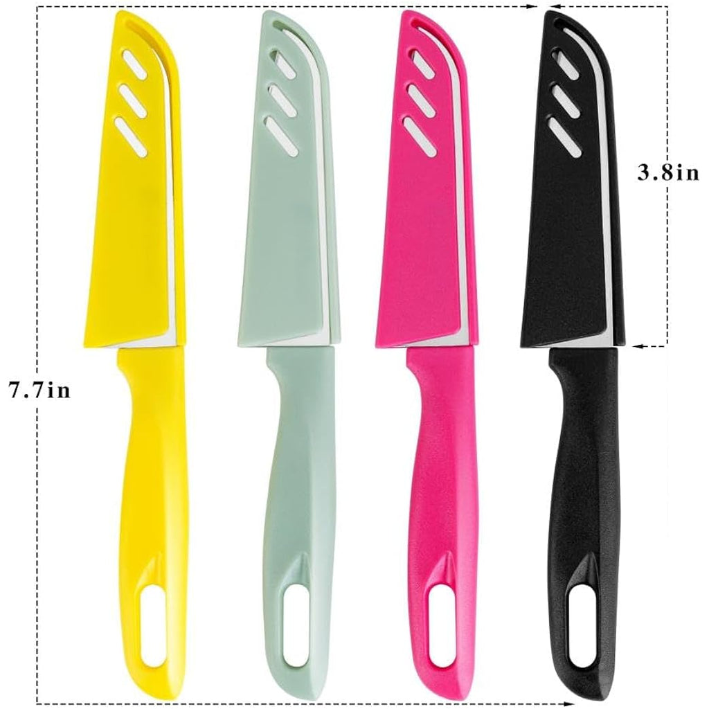 BYkooc 8 pieces Paring Knives (4PCS Peeling Knives and 4PCS Knife Sheath), Ultra Sharp Vegetable and Fruit Knife,German Steel Small Kitchen Knife with PP Plastic Ergonomic Handle