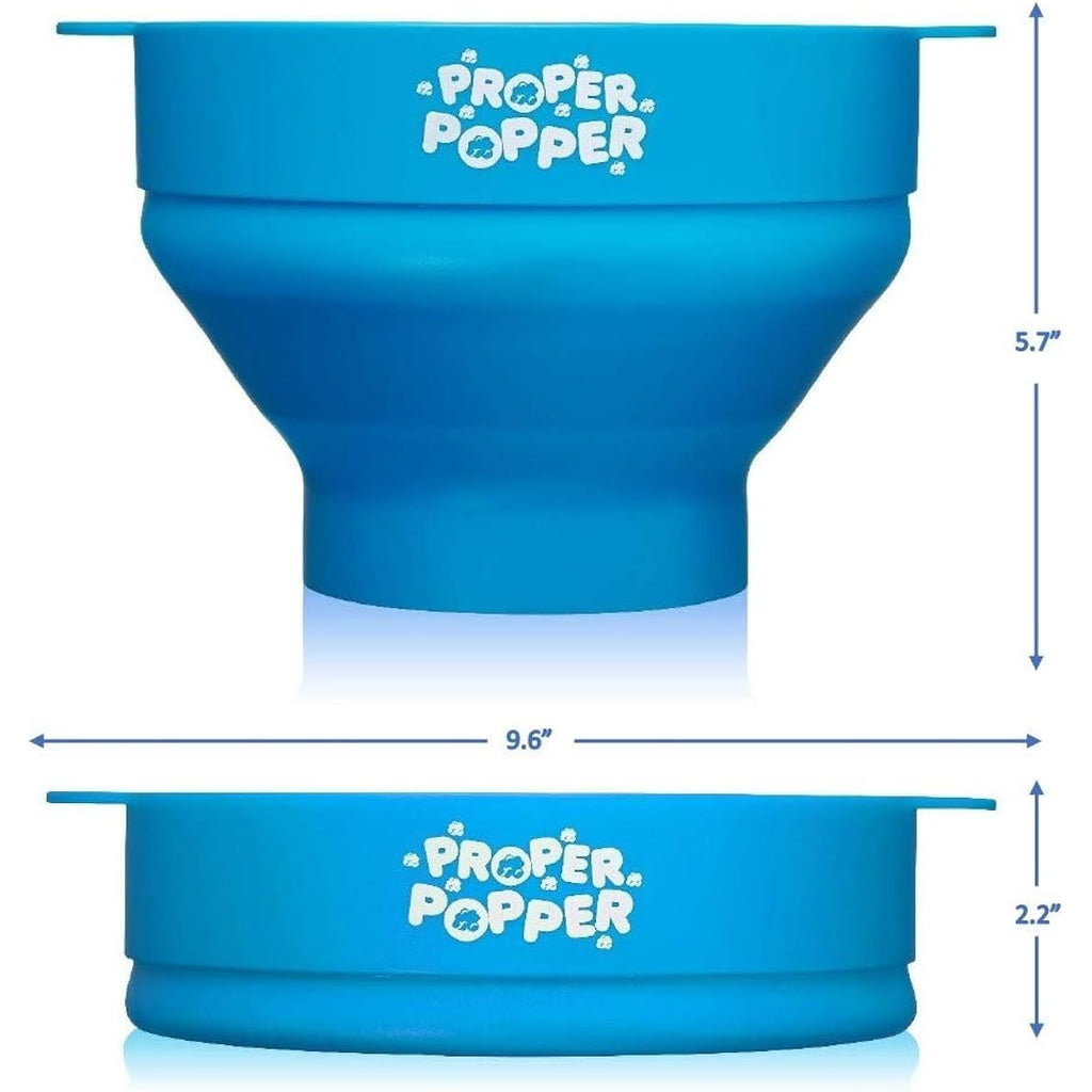 The Original Proper Popper Microwave Popcorn Popper, Silicone Popcorn Maker, Collapsible Bowl Bpa Free & Dishwasher Safe - (Turquoise)