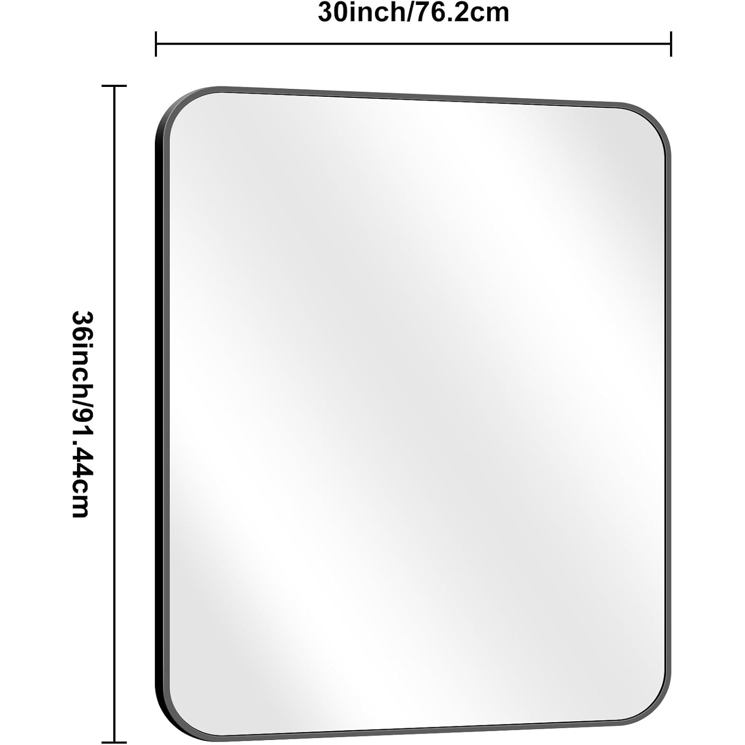Bonewei 30X36 Inch Bathroom Mirror 2-Pack,Black Rectangle Mirror,Wall Mounted Bathroom Frame Vanity Mirror With Round Corner For Bedroom Living Room, Entryway Hangs Horizontal Or Vertical