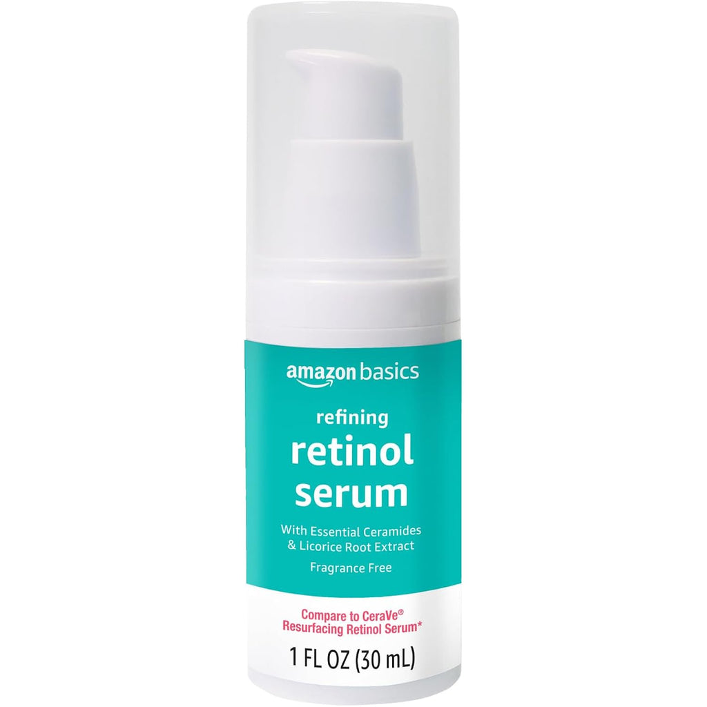 Amazon Basics Retinol Serum For Face, Pore Minimizer, Fast Absorbing Formula, 1 Fluid Ounce, 1-Pack