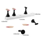 4-in-1 Black Nail Stand & Holder - Magnetic Tips, Beginner Acrylic Nail Art Kit, Salon Equipment & Decor