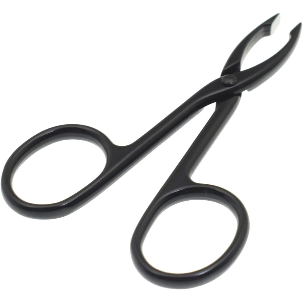 2 Pieces Tweezers Scissor Handle Straight Tip Scissor Shaped Eyebrows Tweezers for Hair Plucker Remover Facial Hair Eyebrows Care (Silver and Black)