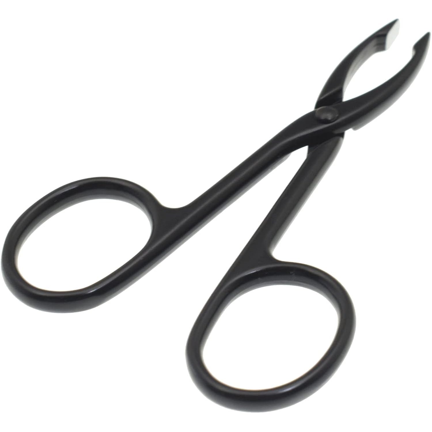 2 Pieces Tweezers Scissor Handle Straight Tip Scissor Shaped Eyebrows Tweezers for Hair Plucker Remover Facial Hair Eyebrows Care (Silver and Black)