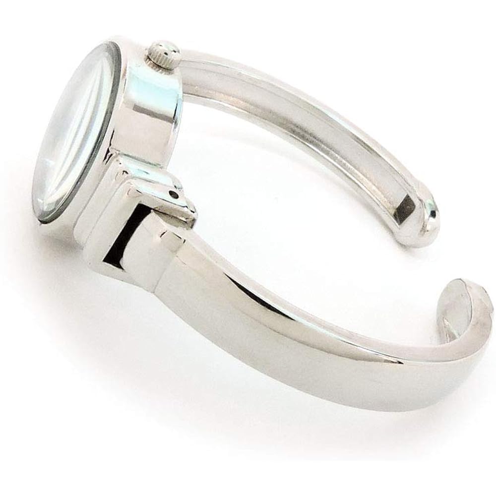 Silver Metal Band Petite Size Women's Bangle Cuff Watch