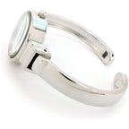 Silver Metal Band Petite Size Women's Bangle Cuff Watch
