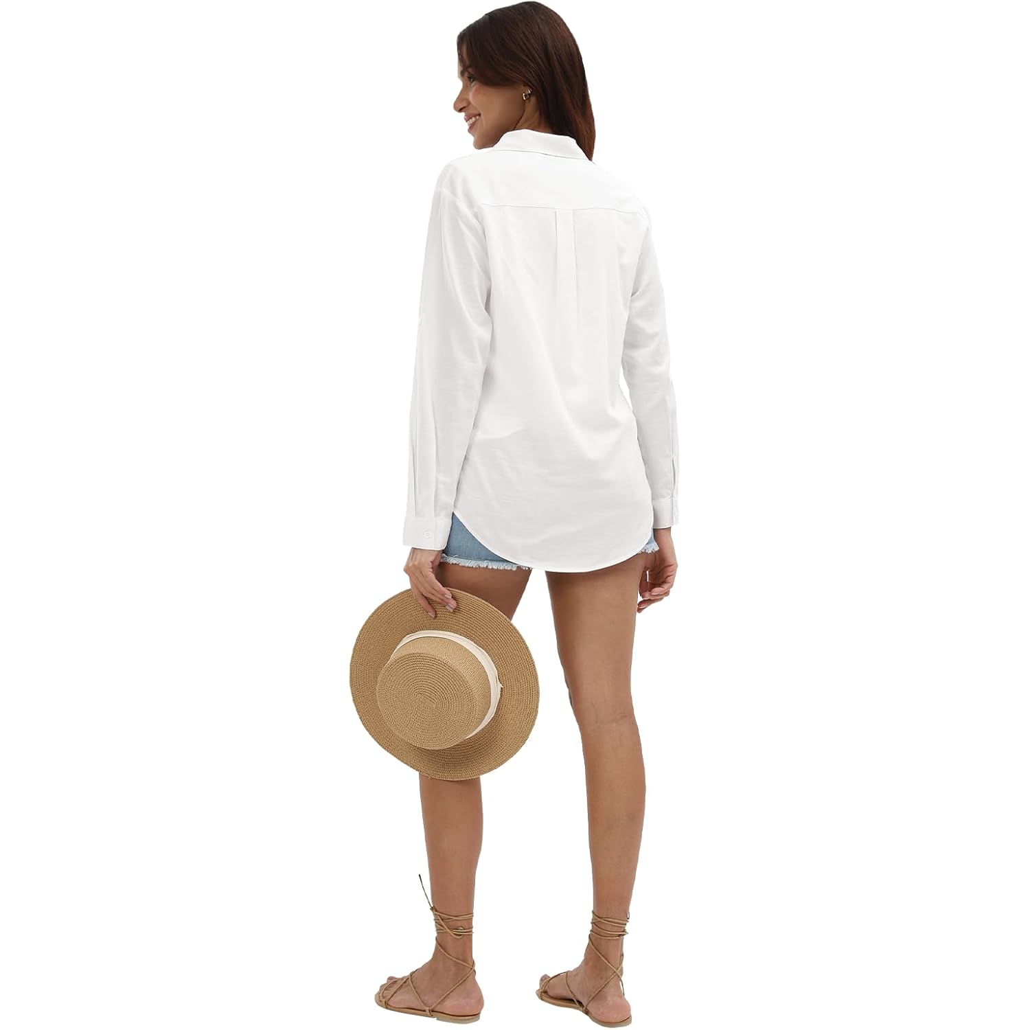 Womens Long Sleeve Button Down Shirts Cotton Linen Dress Shirts Casual Summer Tops Work Blouses 2026