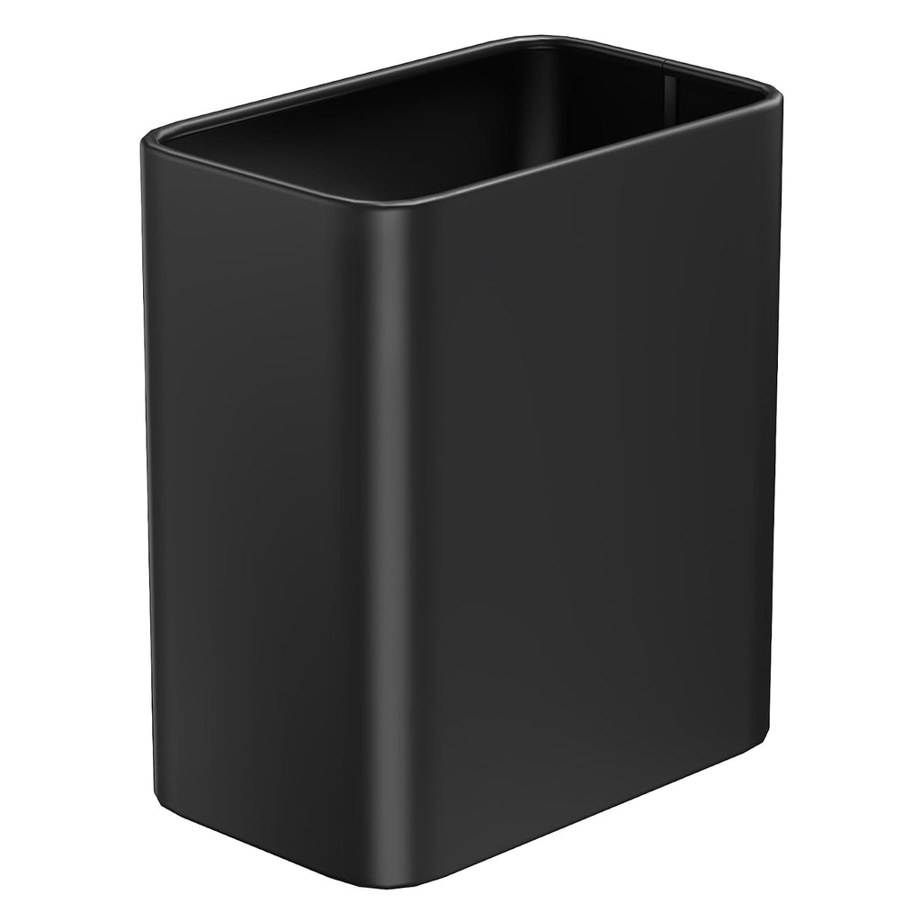 Cesun Small Bathroom Trash Can 2.1 Gallon Wastebasket, Modern Metal Garbage Can Office Waste Basket, Matte Black Stainless Steel Trash Bin For Bedroom, Home Office, Toilet, Rv, Near Desk, Under Sink