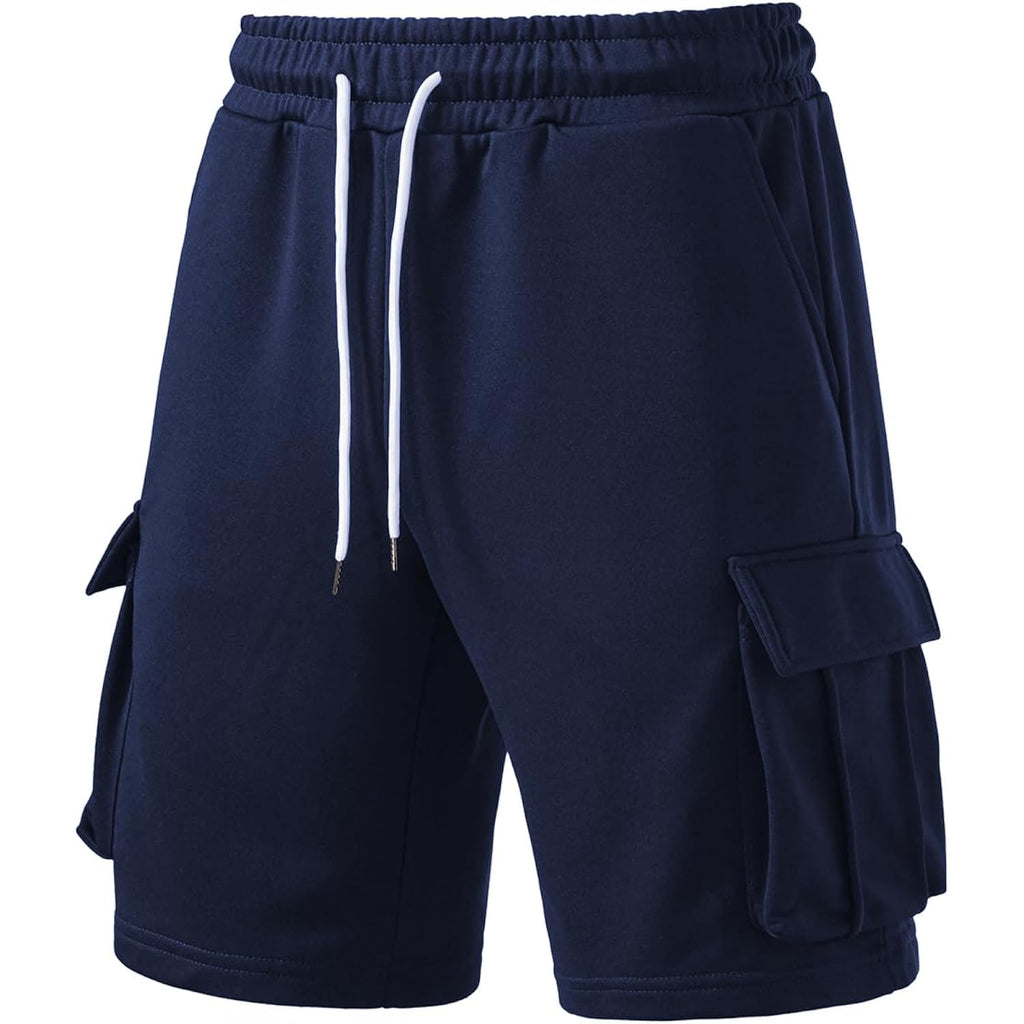 Pidogym Men'S Casual Jogger Shorts Sweat Cargo Short Pants Drawstring Elastic Waist Athletic Workout Shorts With 5 Pockets