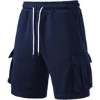Pidogym Men'S Casual Jogger Shorts Sweat Cargo Short Pants Drawstring Elastic Waist Athletic Workout Shorts With 5 Pockets