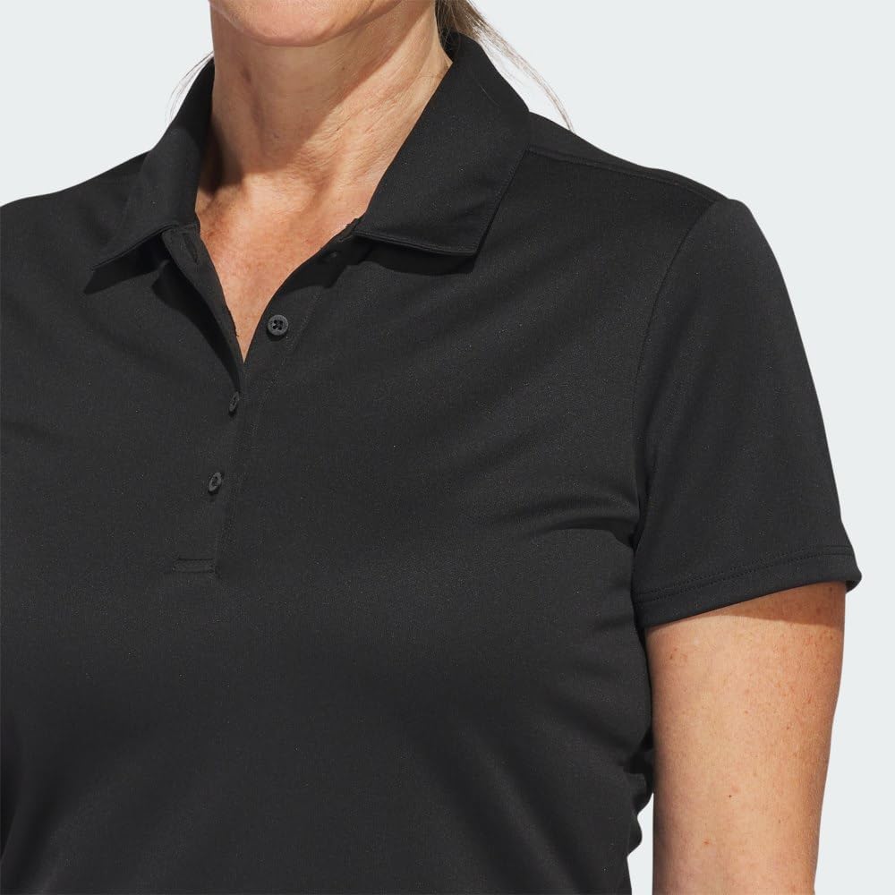 Women's Solid Performance Polo Shirt, Black, Medium