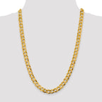 Roy Rose Jewelry Flat Cuban Link Leightweight Chain Necklace 14K Yellow Gold - 3mm, 3.7mm, 4.7mm, 5.9mm, 7.2mm, 8.3mm, 9.4mm Widths