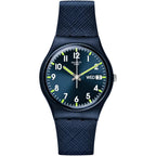 Swatch Gent Biosourced Unisex Watch Casual Plastic Blue Quartz Waterproof Sir Blue