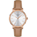 Tissot Womens Tissot Everytime Lady 316L Stainless Steel Case With Rose Gold Pvd Coating Quartz Watch, Beige, Leather, 16 (T1432103601100)