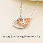 Mom to Be Gift - Sterling Silver S925 Interlock Heart Necklace with a Message Card Pregnancy Gifts for First Time Moms Expecting Women Pregnant Wife Mother's Day Christmas Birthday