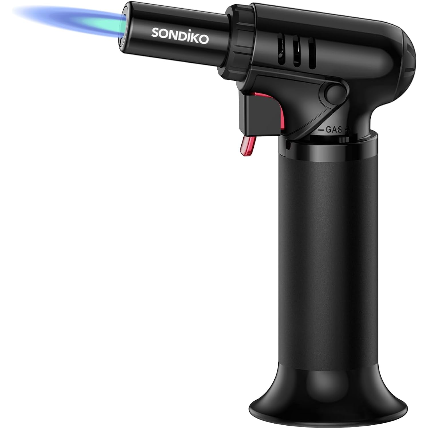 Sondiko Butane Torch Lighter With Visible Fuel Window, Refillable Soldering Torch With Adjustable Flame For Welding, Resin Art, Industrial (Butane Gas Not Included)