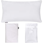 Thmyo 4-Pack 100% Cotton Lumbar Comfortable Solid Decorative Throw Pillow Case Rectangle Cushion Cover Diy Throw Pillowcase For Sofa Bed(Only Covers,Not Pillow Shams)(12X20Inch/30X50Cm,White)