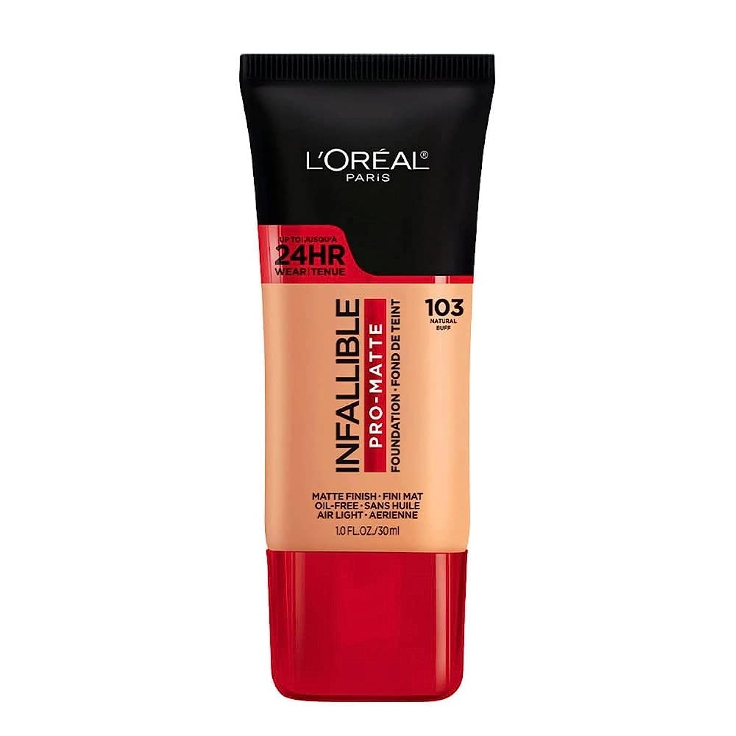 L'Oreal Paris Cosmetics Makeup Infallible Pro-Matte Liquid Longwear Foundation, Natural Buff, 1 Fl Oz.
