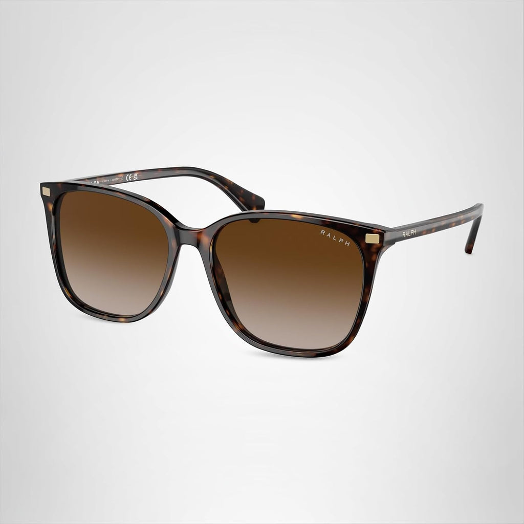 Ralph Lauren Vvcv RA5293 Square Sunglasses for Women +BUNDLE with ACCESSORY EYEWEAR KIT Shiny Dark Havana / Gradient Brown