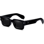 Cool Square Frame Sunglasses for Women Men Trendy Chunky Rectangle Sun Glasses Black Shades UV400 Protection Black and Gray