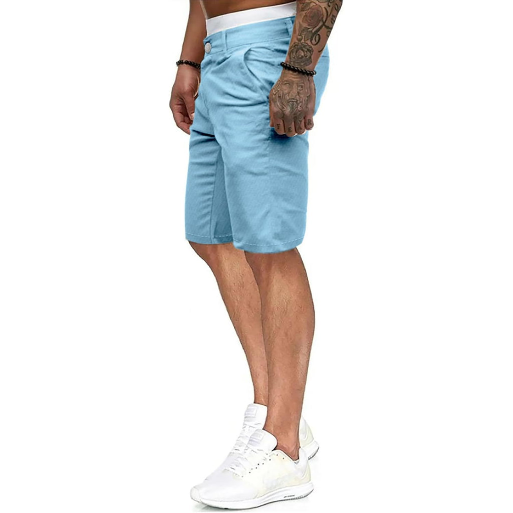 Mens Flat Front Golf Short Work Dress Short With Pockets Casual Shorts Summer Beach Shorts Pants