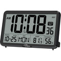 Auto Set Digital Wall Clock Battery Operated, Desk Clocks With Temperature, Humidity And Date, Large Display Digital Calendar Alarm Clock For Elderly, Bedroom, Office, 8 Time Zone, Auto Dst.
