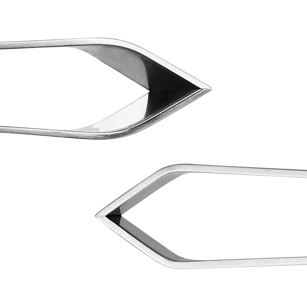 2 Pieces Fish Bone Tweezers, Stainless Steel Flat and Slant Tweezers Pliers Remover Tool (4.6")