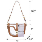 KKXIU Clear Crossbody Bag for Women Stadium Approved Vegan Leather Concert Shoulder Sports See-Through Purse | Stadium Approved, Concert, Sports, See-Through