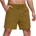 Feiersi Men'S 5 Inch Casual Shorts Elastic Waist Drawstring Summer Beach Shorts With Multi-Pockets