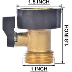 3/4" Brass Garden Hose Shut Off Valve,1-Way Restricted-Flow Water Shut-Off, Fits 3/4 Inch Hose Connector | 1-Way Restricted-Flow Water Shut-Off, Fits 3/4 Inch Hose Connector