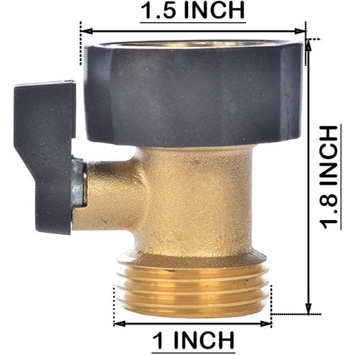 3/4" Brass Garden Hose Shut Off Valve,1-Way Restricted-Flow Water Shut-Off, Fits 3/4 Inch Hose Connector | 1-Way Restricted-Flow Water Shut-Off, Fits 3/4 Inch Hose Connector