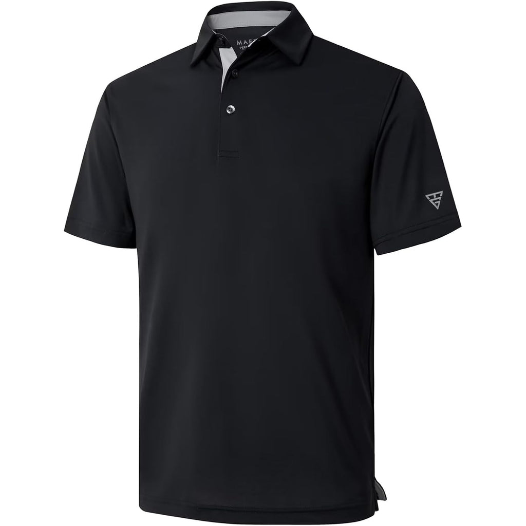 Mens Golf Shirt Short And Long Sleeve Moisture Wicking Dry Fit Performance Solid Casual Pique Golf Polo Shirts For Men