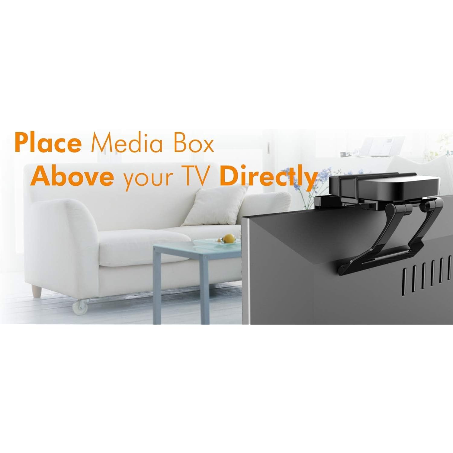 Mount Plus Mp-Apm-03-01 Top Shelf Tv 5-Inch Wide Flat Panel Adjustable Clip Mount Holder For Streaming Device, Media Boxes, Speakers Mount Made For Apple Tv (1 Pack 5 Inch)
