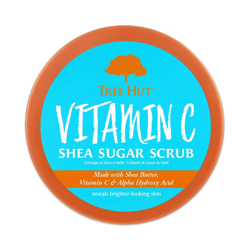 Tree Hut Vitamin C Body Scrub, Exfoliating & Hydrating Sugar Scrub W/ Shea Butter, Vitamin C & Essential Oils, Smooth Skin, Body Exfoliator For All Skin Types, Self Care Gifts For Women, Vegan, 18 Oz